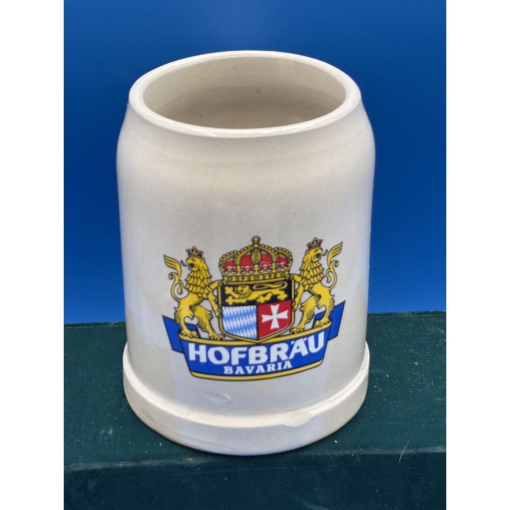 Hofbrau Bavaria Beer Stein Mug Royal Crest Tall .5 Liter West Germany Pottery